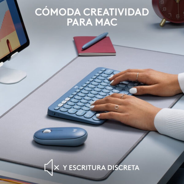 Teclado Bluetooth Logitech K380 para Mac Azul Blueberry en español (ñ) - Imagen 3