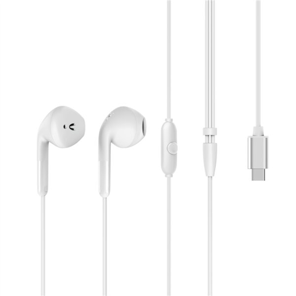 Auriculares estéreo Muvit for Change E58 Tipo C blancos - Imagen 3