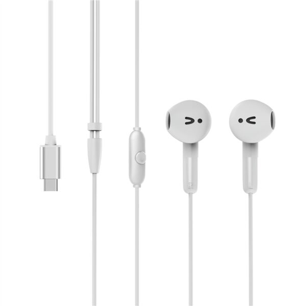 Auriculares estéreo Muvit for Change E58 Tipo C blancos - Imagen 4