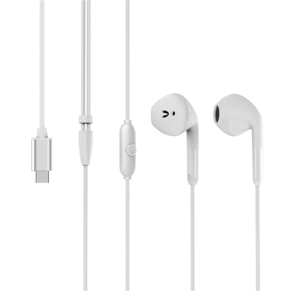 Auriculares estéreo Muvit for Change E58 Tipo C blancos - Imagen 5
