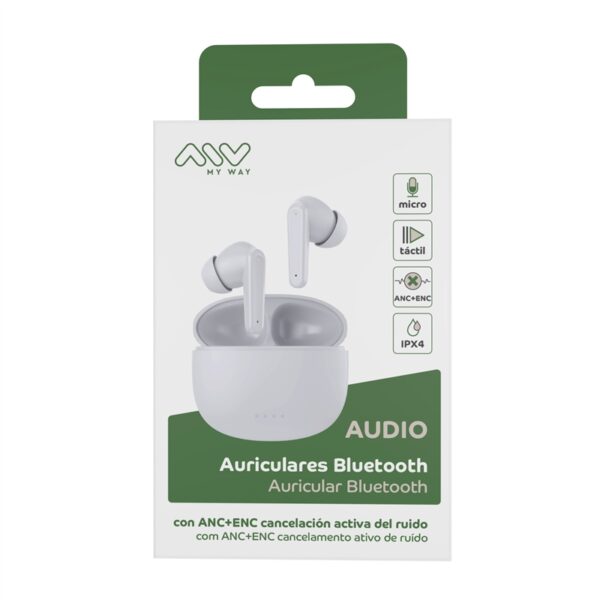 Auriculares estéreo Myway Bluetooth ANC+ENC blancos - Imagen 10