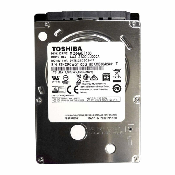 Disco Duro Toshiba MQ04ABF100 1TB 2,5" SATA 5400rpm para Mac y PC Usado