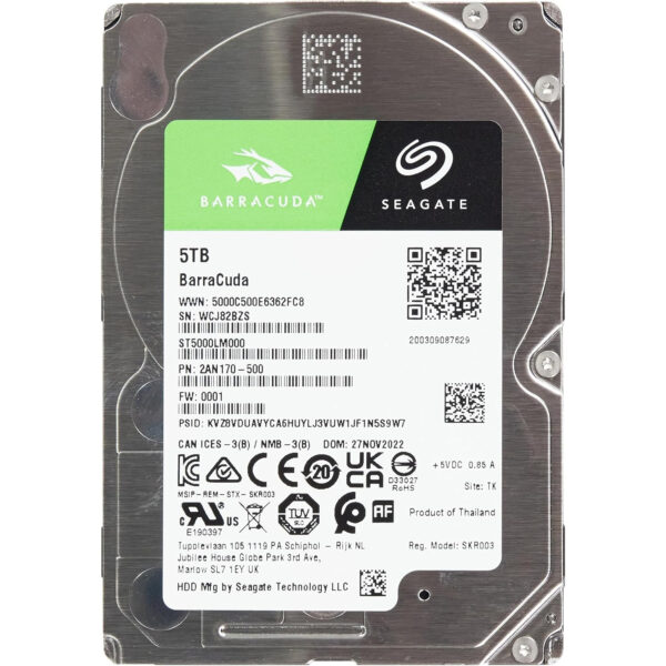 Disco Duro Seagate BarraCuda 5TB ST5000LM000 interno HDD 2.5" SATA 6 GB/s Usado