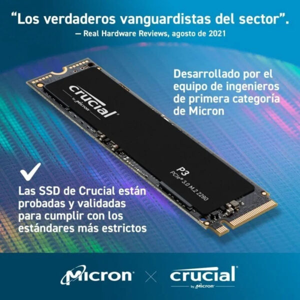Disco Duro Crucial P3 Plus 1TB Disco SSD 3500MB/S NVMe PCIe 3.0 M.2 - Imagen 2