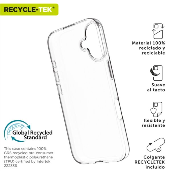 Funda Muvit for Change recycletek para Apple iPhone 16 transparente - Imagen 2