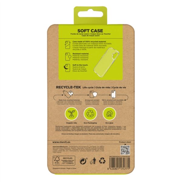 Funda Muvit for Change recycletek para Apple iPhone 16 transparente - Imagen 4