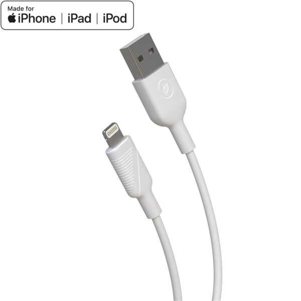 Cable Muvit for change USB a Apple MFI 2,4A 3m blanco (NUEVO) - Imagen 2