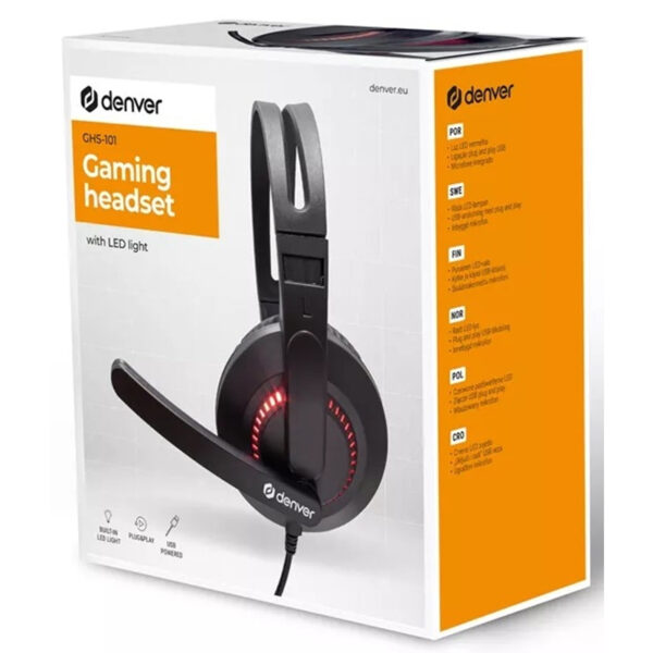Auriculares con Micrófono Denver Electronics GHS-101/RE Negro - Imagen 4