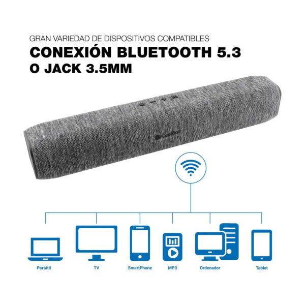 Barra de Sonido CoolBox Bluetooth 5.3 BAND BS23 20W Gris - Imagen 5
