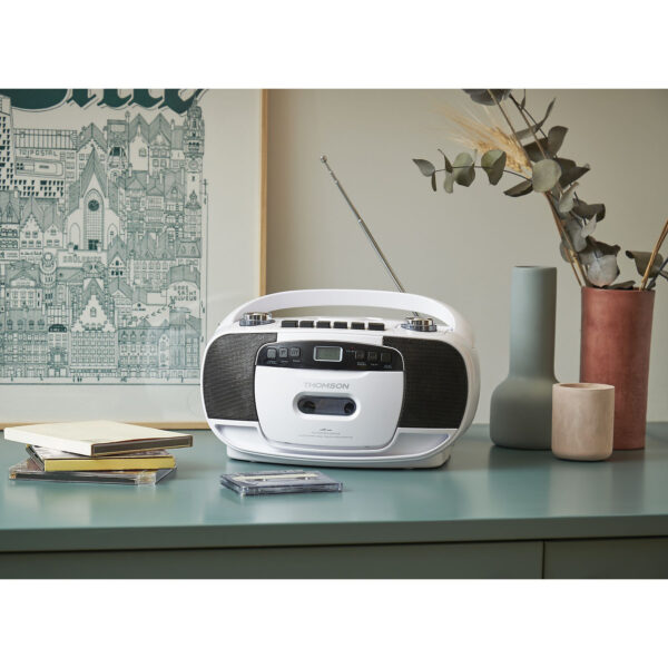 Radio casette con CD Thomson RK201CD blanco **Embalaje dañado, producto nuevo** - Imagen 4