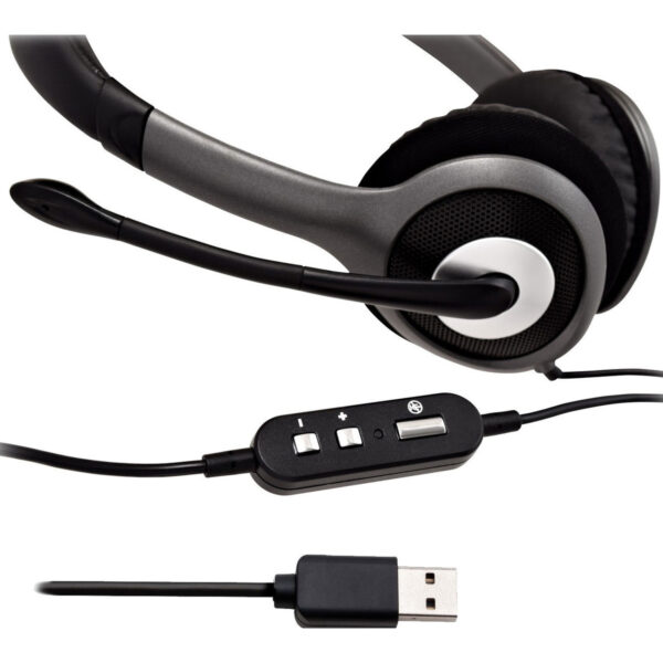 Auriculares V7 Diadema HU521-2EP USB Negro/Plata Usados - Imagen 4