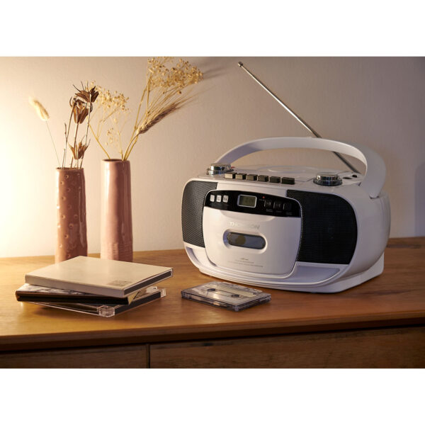 Radio casette con CD Thomson RK201CD blanco **Embalaje dañado, producto nuevo** - Imagen 5
