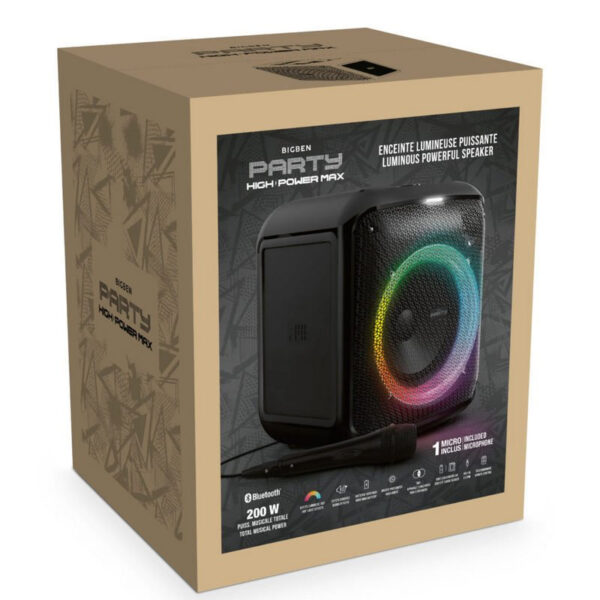 Altavoz BigBen Cube PARTYBTHPMAX Bluetooth Iluminación 200W Micrófono Usado - Imagen 11