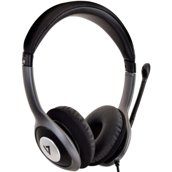 Auriculares V7 Diadema HU521-2EP USB Negro/Plata Usados - Imagen 3