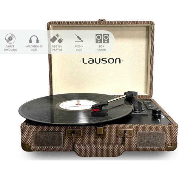 Tocadiscos Maletin Lauson CL614 3 velocidades Bluetooth altavoz y lector USB/SD - Imagen 2