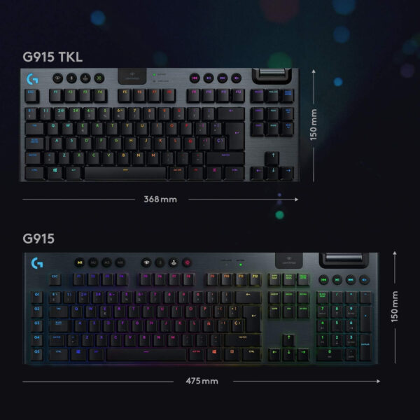 Teclado Mecánico Logitech G915 TKL LightSpeed RGB BT *Emb.dañado, en Portugués* - Imagen 3