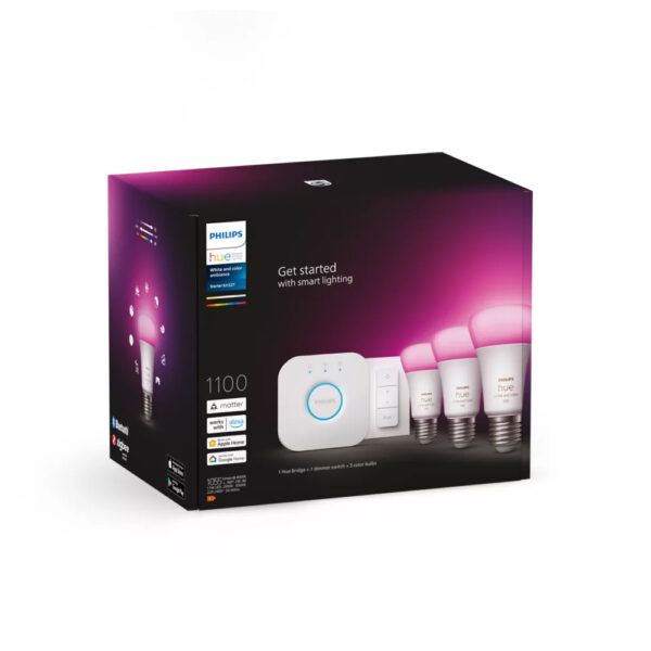 Kit de inicio Philips HUE 3 bombillas inteligentes E27 + regulador + interruptor - Imagen 5
