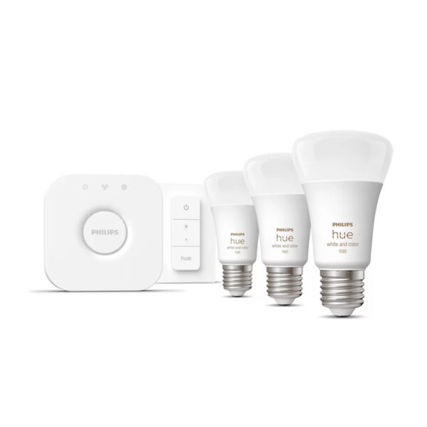 Kit de inicio Philips HUE 3 bombillas inteligentes E27 + regulador + interruptor - Imagen 2