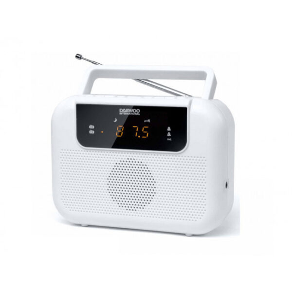 Radio digital portátil AM/FM Daewoo DRP-27 color blanco Usada