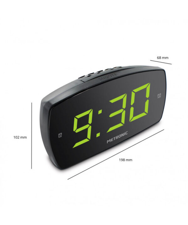 Despertador Metronic con Alarma doble con gran pantalla LED - Negro Usado - Imagen 2