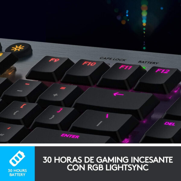 Teclado Mecánico Logitech G915 TKL LightSpeed RGB BT *Emb.dañado, en Portugués* - Imagen 6