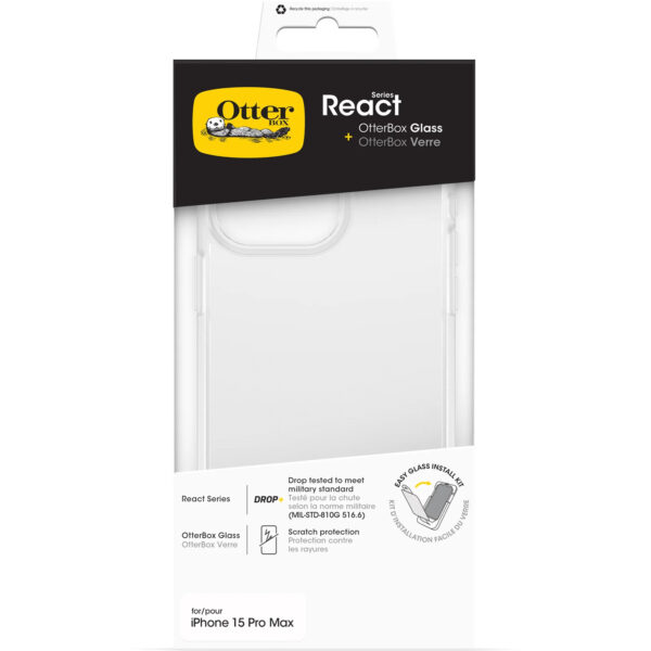 OtterBox React Series para Apple iPhone 15 Pro Max transparente **No incluye el cristal protector** - Imagen 2