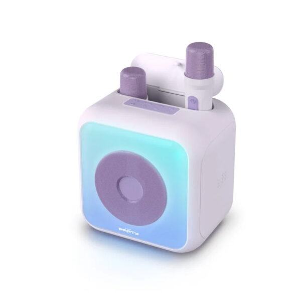 Altavoz BigBen PARTYBTKML Bluetooth LED con 2 Micrófonos Karaoke Lila - Imagen 3