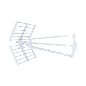 Antena exterior Metronic 415050 triple amplificada 55 db blanca