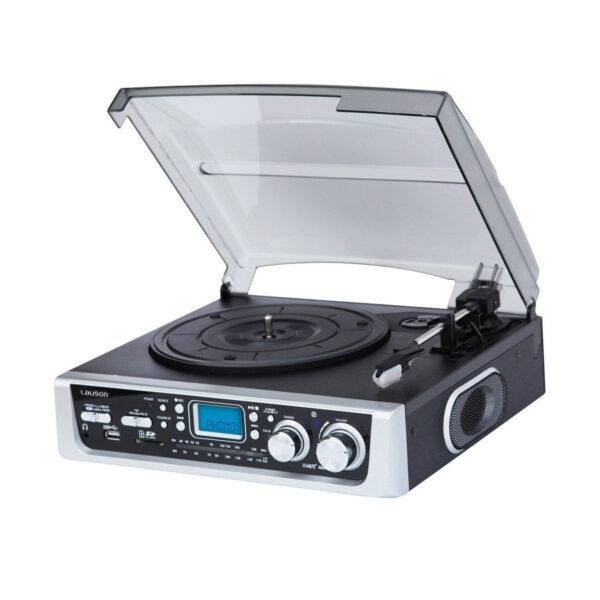 Tocadiscos Retro Lauson CL-144 Giradiscos Vinilo BT USB grabador y Radio FM