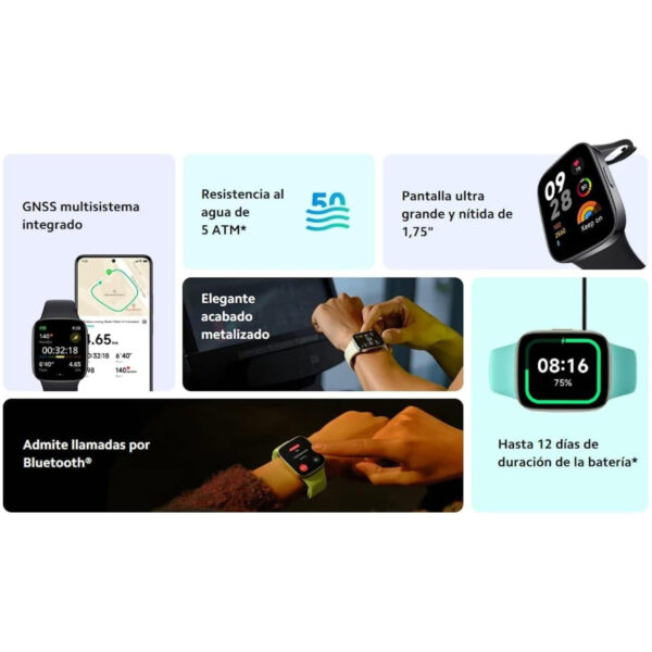 Reloj Smartwatch Xiaomi Redmi Watch 3 Pantalla LCD de 1,75" Negro - Imagen 5