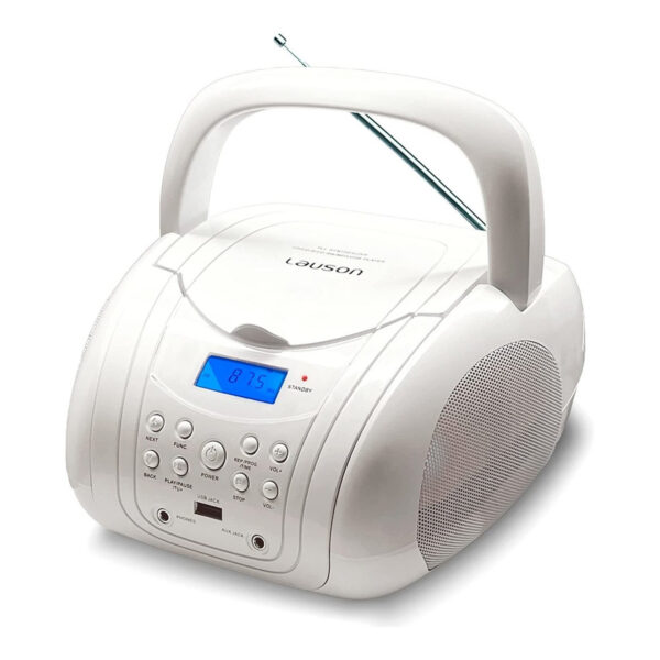 Reproductor CD Lauson MX20 Radio FM USB Blanco Usado