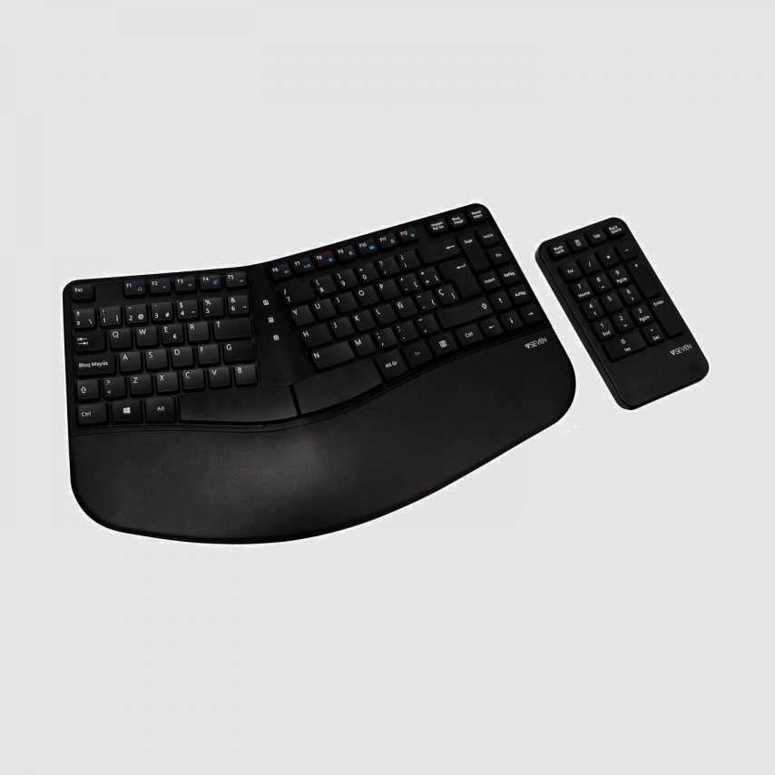 Combinación V7 teclado y ratón inalámbrico ergonómico **NO incluye ratón**