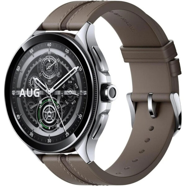Reloj Smartwatch Xiaomi Watch 2 Pro Caja Plateada con Correa de Cuero Marrón