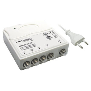 Amplificador interior TV VHF/UHF para TDT con Filtro LTE Metronic 414114 blanco