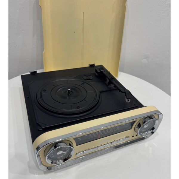 Tocadiscos Lauson 01TT15 vintage BT USB grabación crema Usado *Rota bisagra* - Imagen 2