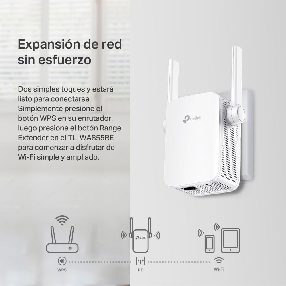 TP-Link TL-WA855RE V3 Extensor de Cobertura Wi-Fi a 300 Mbps Blanco Usado * - Imagen 3