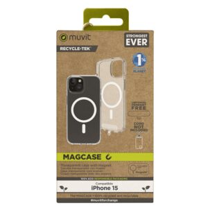 Funda Muvit Recycletek Magsafe Transparente para iPhone 15