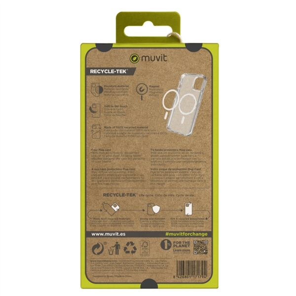 Funda Muvit Recycletek Magsafe Transparente para iPhone 15 - Imagen 7