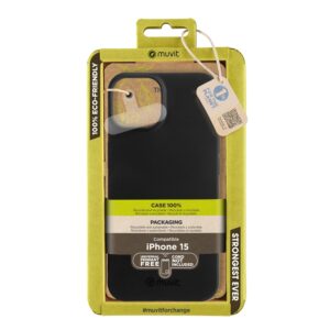 Funda Muvit for change para Apple iPhone 15 recycletek negra