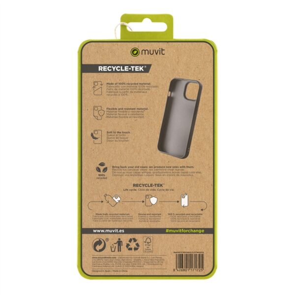 Funda Muvit for change para Apple iPhone 15 recycletek negra - Imagen 6