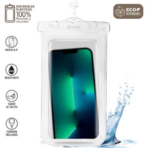 Funda Smartphone acuatica universal Muvit MCWPC0002 hasta 6,5" IPX8 blanca
