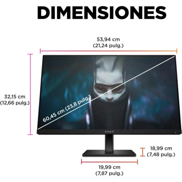 Monitor HP OMEN 24 23.8" IPS FullHD 165Hz FreeSync Premium Usado *Pixel fundido* - Imagen 7