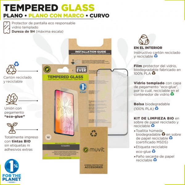 Protector de Pantalla Muvit for Change para Samsung Galaxy S24 Ultra vidrio - Imagen 2