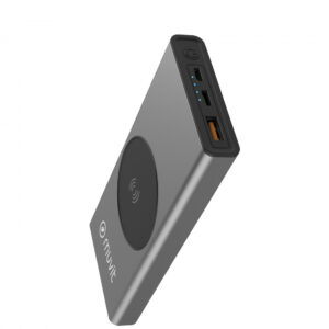 Power Bank Muvit 10000 mAh/10 W Inalámbrico+Salida USB A+Tipo C Metalica Gris