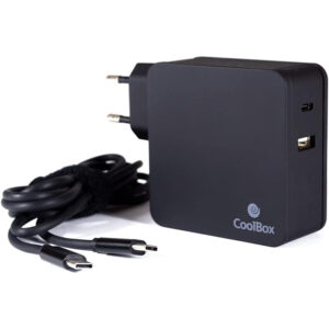 Cargador de Pared CoolBox PowerPort 60W con 1 USB-C+1 USB-A+Cable 1.8m Usado
