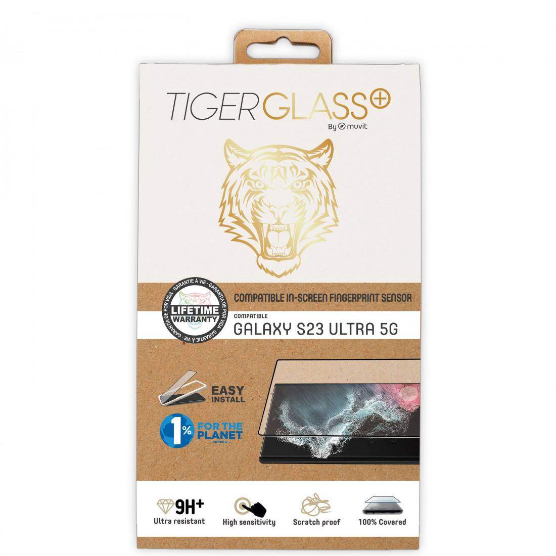 Protector de pantalla Tiger para Samsung Galaxy S23 Ultra 5G vidrio templado - Imagen 3