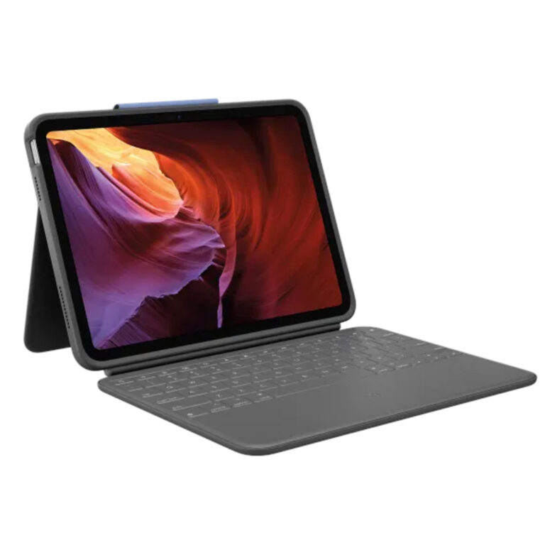 Funda con teclado Logitech Rugged Folio para iPad 10.a generación y A16 Usado