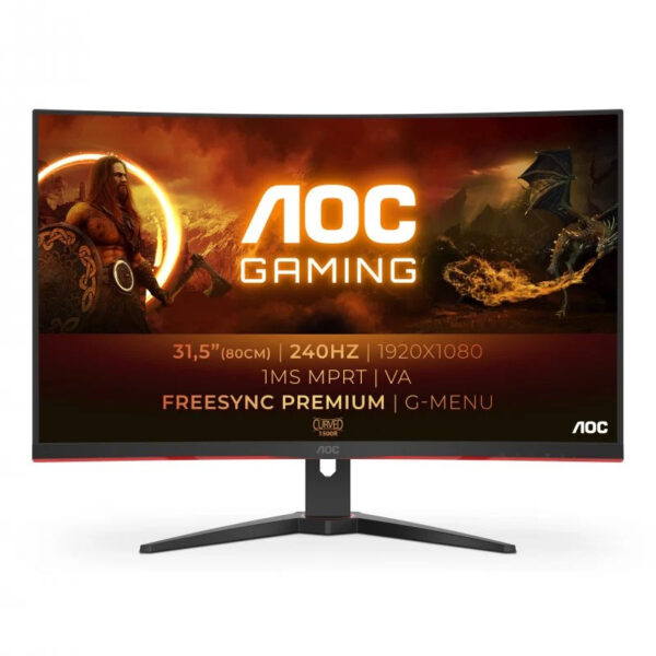 Monitor AOC C32G2ZE/BK 31.5" LED FullHD 240Hz FreeSync Premium Curva Usado