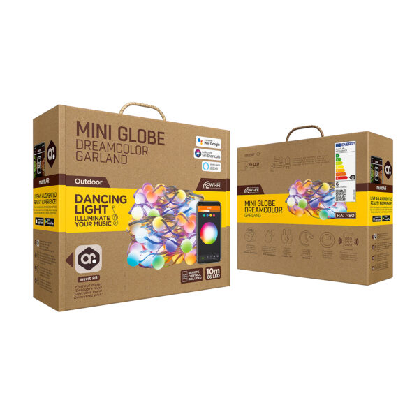 Muvit iO Guirnalda Outdoor WiFi Dreamcolor Mini Globo RGB 10m Usada - Imagen 8