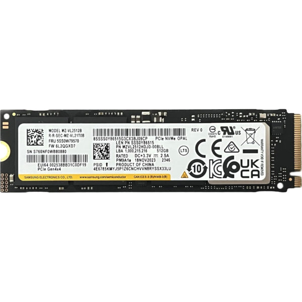 Unidad de estado solido SSD Samsung MZ-VL2512B 512GB NVMe M.2 PM9A1a